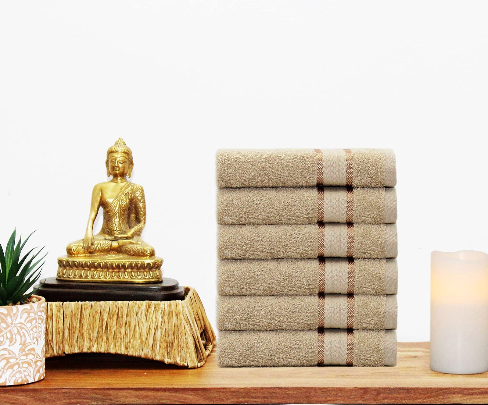 COTTON CRAFT Ultra Soft Hand Towels - 6 Pack - 16X28-100% Cotton Face Towel Set
