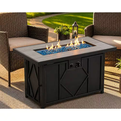 42 In. 60,000BTU Fire Pit Propane Gas Fire Pit Table Rectangular Tabletop
