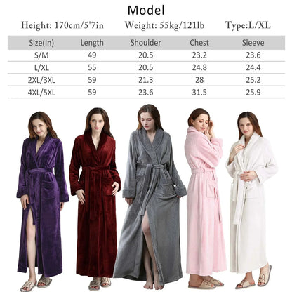 Robes for Women,  Long Womens Robes, Soft Fluffy Fleece Bath Robe with Front Pocket, Winter Warm Plush Lapel Women'S Robes, Adjustable Belt, Grey, L/XL