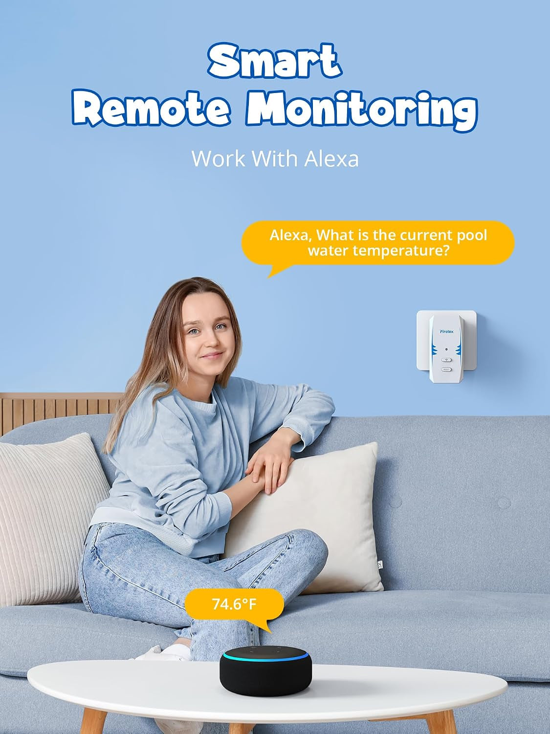 2.4G Wifi Pool Thermometer Wireless with App Remote, Easy Read Smart Thermometer Floating | Digital -40~158℉ Water Temperature Monitor IPX7 | Funny Shark for Swimming Pool, Hot Tub, Spa