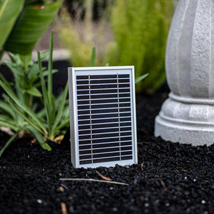 44 In. H White Fiberglass/Resin 2-Tier Solar Water Fountain W/ Solar Panel and Auto-Shut off Pump