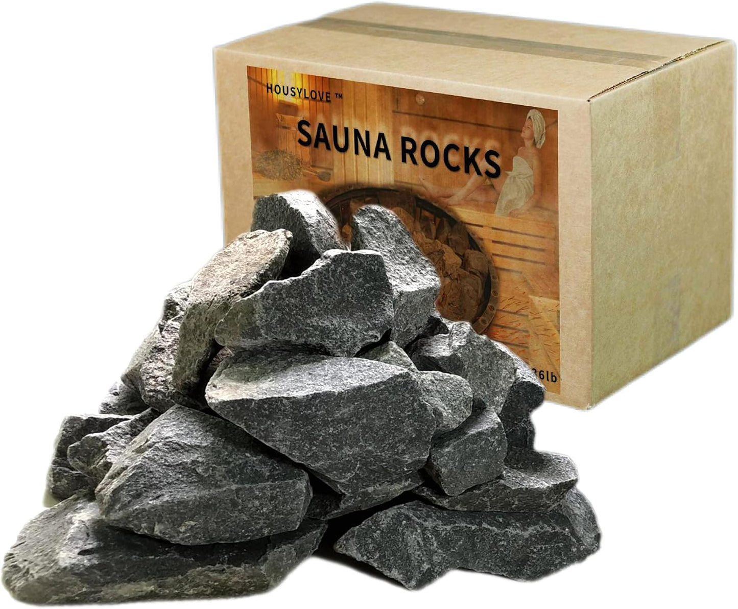Sauna Rocks/Sauna Stones, 36 Lb Box of Lava Rock for Steam Sauna, Sauna Stone