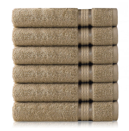 COTTON CRAFT Ultra Soft Hand Towels - 6 Pack - 16X28-100% Cotton Face Towel Set
