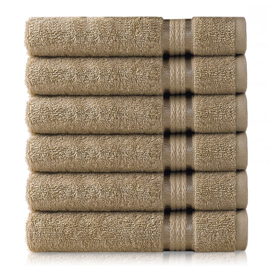 COTTON CRAFT Ultra Soft Hand Towels - 6 Pack - 16X28-100% Cotton Face Towel Set