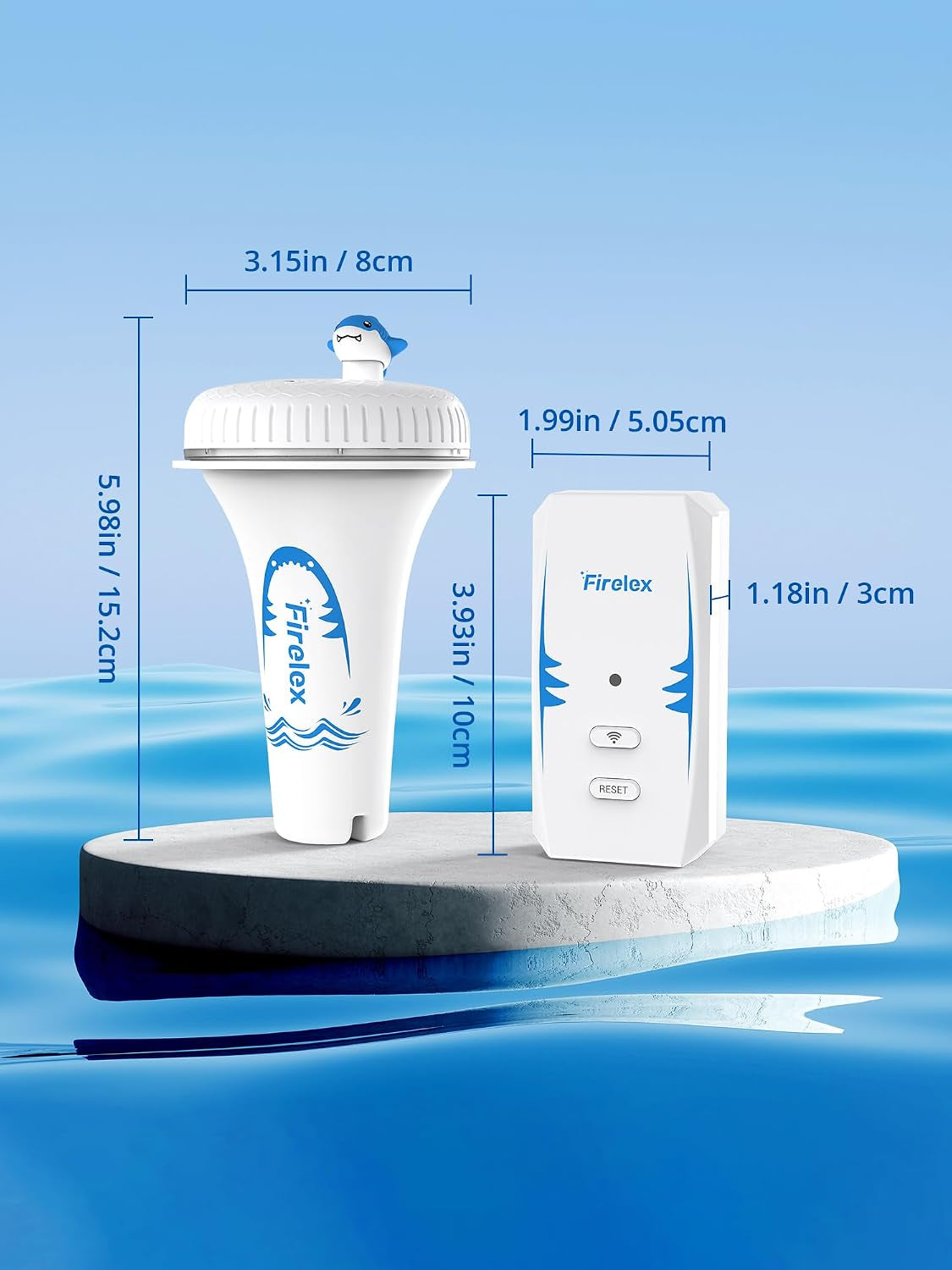 2.4G Wifi Pool Thermometer Wireless with App Remote, Easy Read Smart Thermometer Floating | Digital -40~158℉ Water Temperature Monitor IPX7 | Funny Shark for Swimming Pool, Hot Tub, Spa