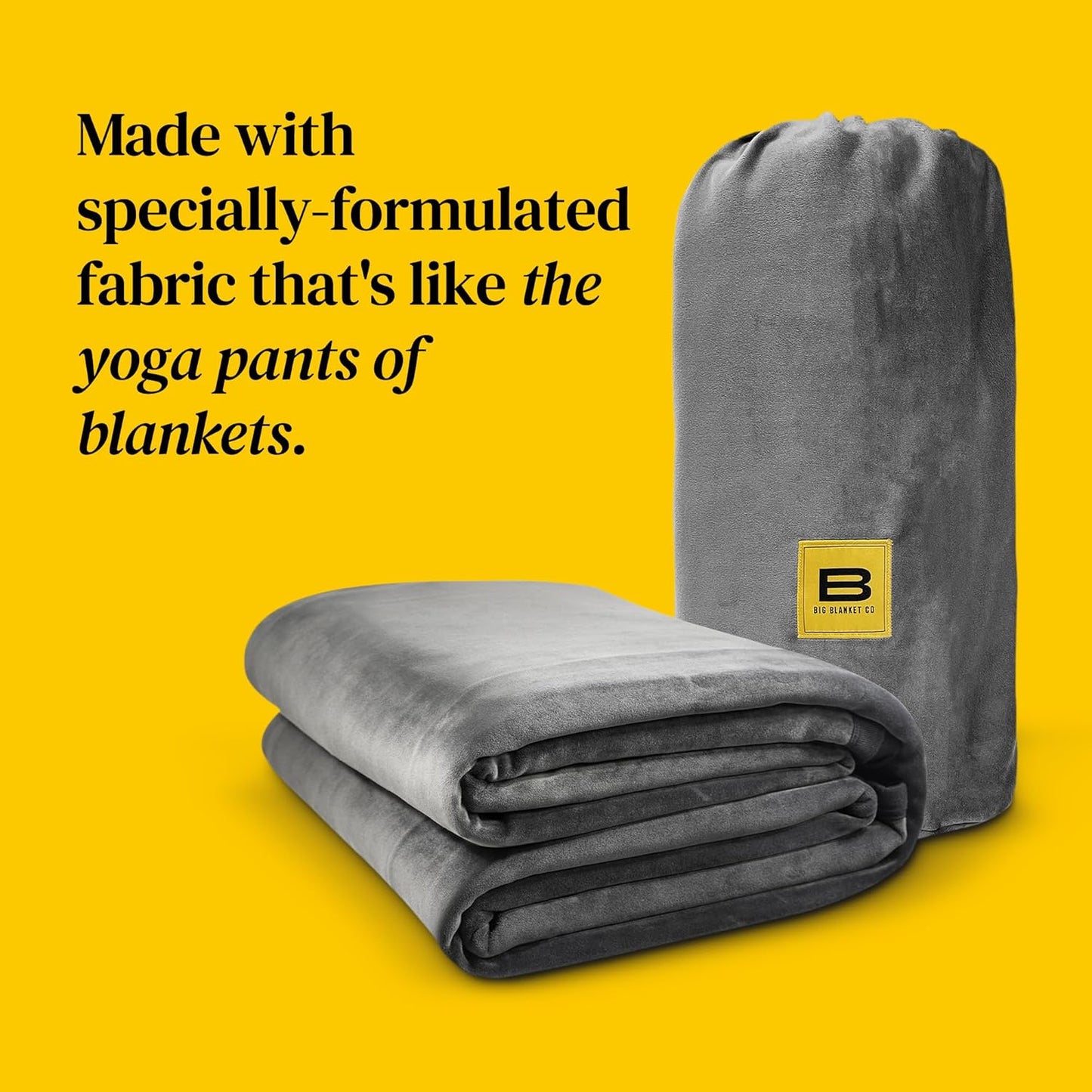 Original Stretch Light Grey | 10' X 10' Extra Large Oversized Throw Blanket | 100 Sq Ft Giant Blanket | Soft, Stretchy, Machine Washable | Fits Whole Family
