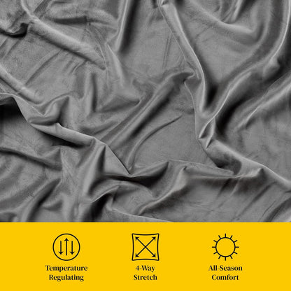 Original Stretch Light Grey | 10' X 10' Extra Large Oversized Throw Blanket | 100 Sq Ft Giant Blanket | Soft, Stretchy, Machine Washable | Fits Whole Family