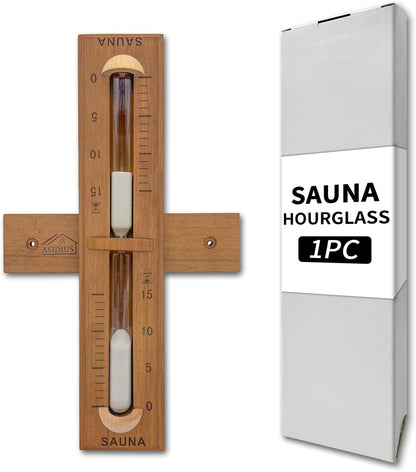 Red Cedar Sauna Timer, Wall-Mounted 360° Rotating 15 Minute Sand Timer, Sauna Accessories for Infrared Sauna, Home Sauna, Sauna Box