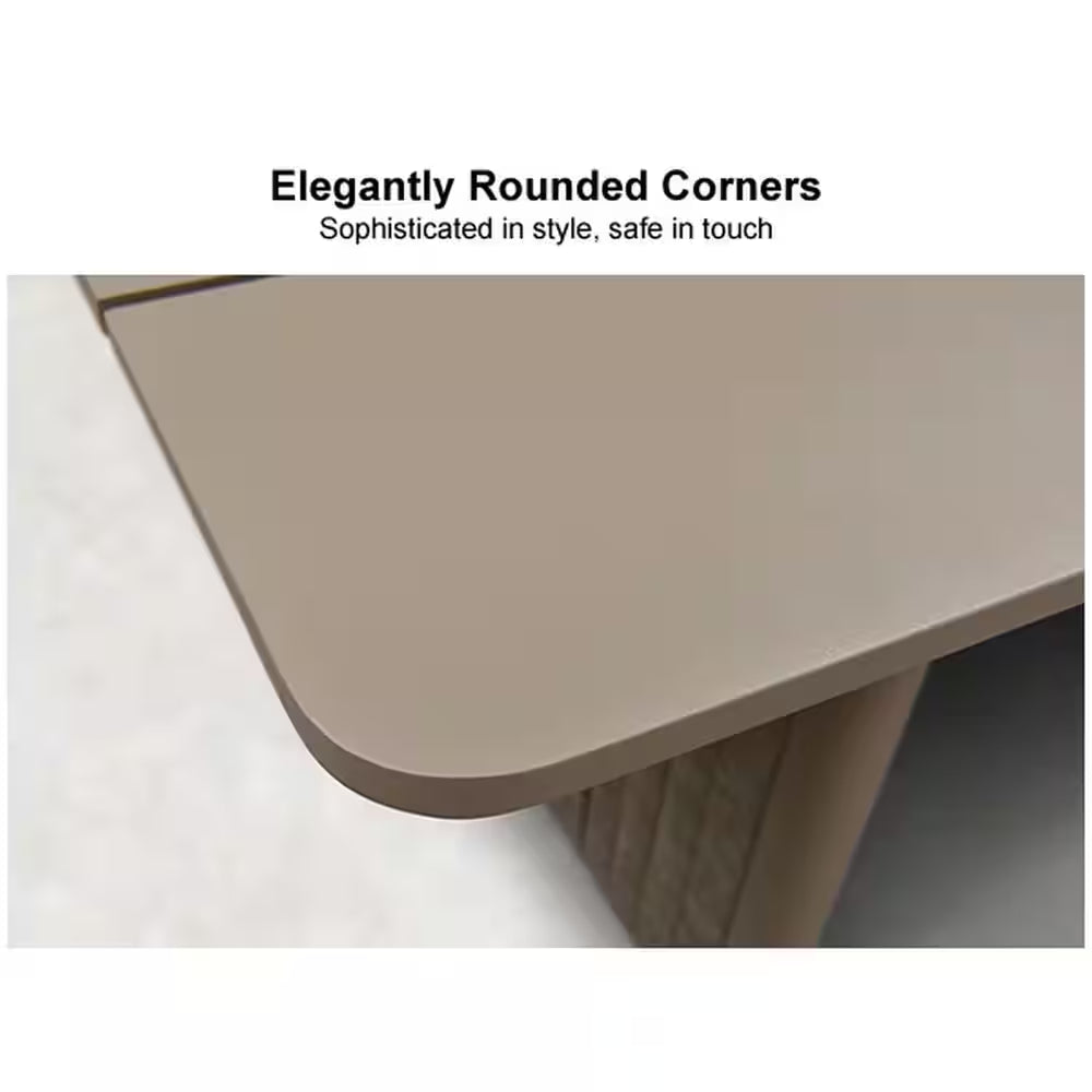 9-Piece Aluminum Outdoor Dining Set All-Weather Modern Rectangular Dining Table and Chairs with Olefin Cushions, Beige