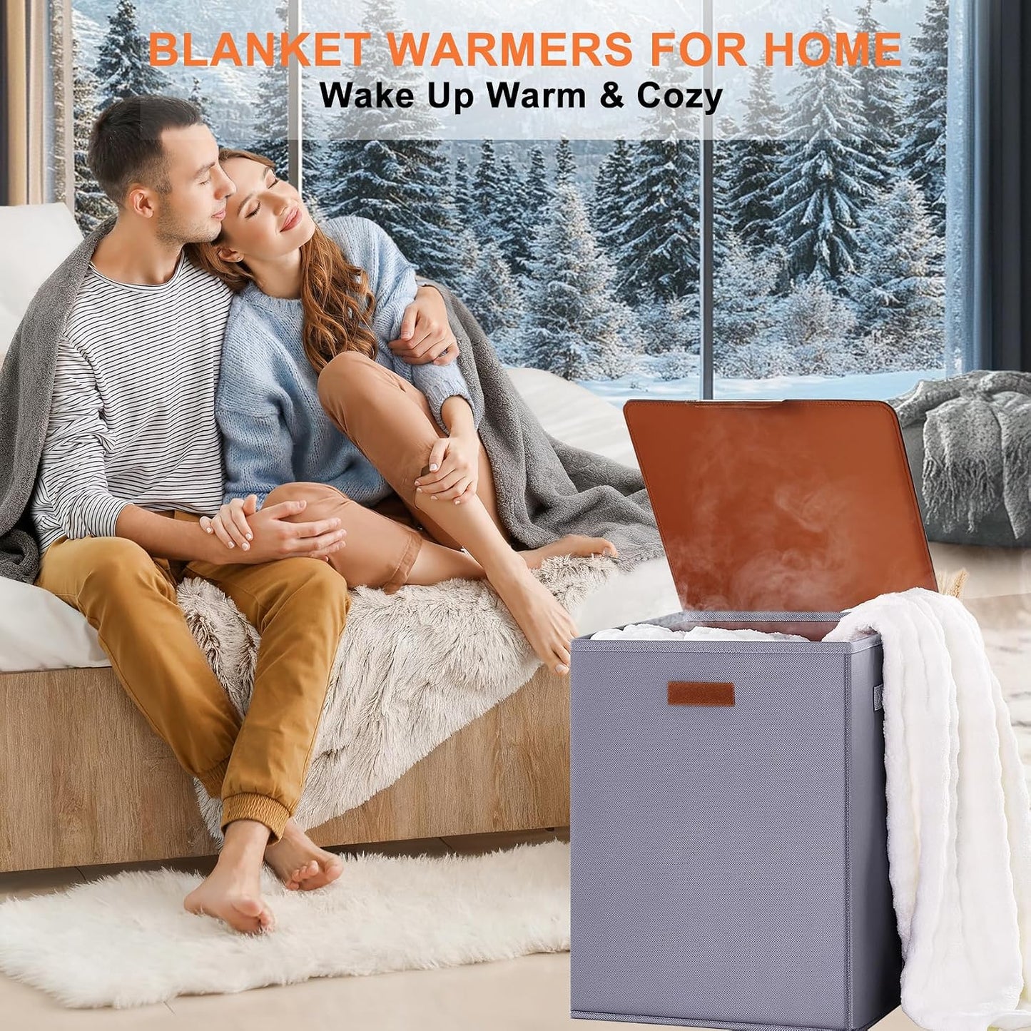 Foldable 40L Large Towel Warmer Bucket，360° Even Heating SPA Towel Warmers for Bathroom, Fast Heating with 4 Modes & 30/60/90 Min Presets & Auto Shut-Off, Gift Box