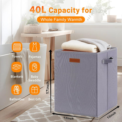 Foldable 40L Large Towel Warmer Bucket，360° Even Heating SPA Towel Warmers for Bathroom, Fast Heating with 4 Modes & 30/60/90 Min Presets & Auto Shut-Off, Gift Box