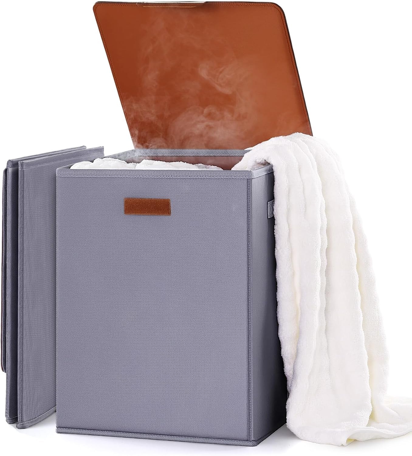 Foldable 40L Large Towel Warmer Bucket，360° Even Heating SPA Towel Warmers for Bathroom, Fast Heating with 4 Modes & 30/60/90 Min Presets & Auto Shut-Off, Gift Box